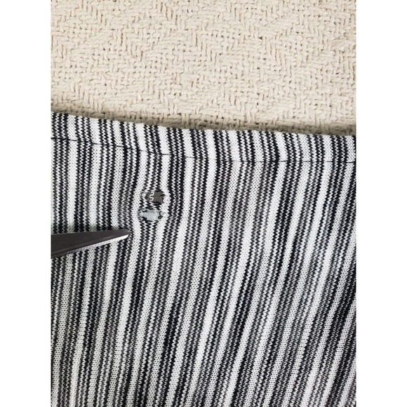 Lucky Brand Dress Womens Small White Black Striped Short Sleeve Keyhole Neck - Picture 9 of 9